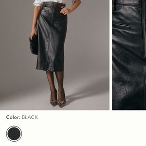 Anthropologie - Pilcro Faux leather moto midi skirt